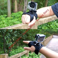 New Product Glove Style Velcro Wrist Band With Mount 360 Hand Strap Mount Gopro