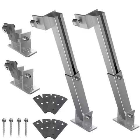 1 Pair Solar Panel Roof Bracket Mounting Stand 15-30° Adjustable Pv Fixings Aluminum Alloy AL6005-T5