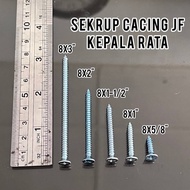 [ ECER ] SEKRUP BAUT CACING JF 8 x 5/8 , 1 , 1-1/2 , 2 , 3 INCH