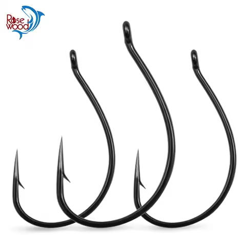 Rosewood Offset Wacky Hooks Wide Gap Drop Shot Fishing Senko Crank Worm Neko Rig Weedless Rigging Ba