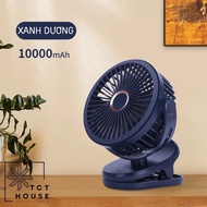 Mini fan | Desk clip fan with 10000 mAh battery, large capacity, huge battery
