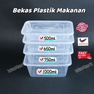 Rectangular Disposable Plastic Food Container 50 Set BEKAS PLASTIK Segi FR500 FR650 FR750 FR1000