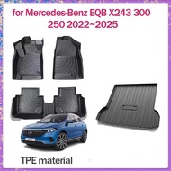 Car Floor Mat for Mercedes-Benz EQB X243 300 250 2022~2025 TPE Foot Interior Liner Waterproof Trunk 