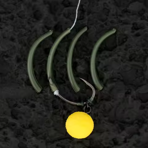 Hirisi 20pcs Carp Accessories Fishing Hook Kickers Curve Shank Hook Line Aligner Tool Hair Carp Rig 