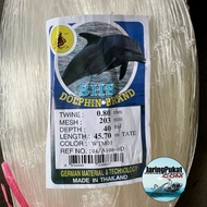 080MM X 203MM (8") X 40MD X 45.7Mtr Jaring Pukat Ikan / Mata Lintang / Isi Kosong / Warna Putih / Th