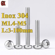 Inox 304 304 Stainless Steel Screws M1.4 - M5 Pan Head Torx Screws Length 3 - 100mm High Quality Fas