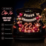Car Trunk Birthday Decoration Set for Girls and Girls - Romantic Birthday Decoration Balloons. SNOT-