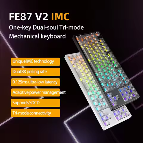 IROK FE87V2 DUL8K Gaming Mechanical Keyboard 87% Wired/Bluetooth/2.4G Hot-Swap RGB E-sports Keyboard