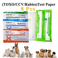 ☁✹✲8PCS Canine Puppy Pet Dog CCV TOXO Toxoplasma Rabies Antigen Rapid Test Kit Strip Accurate Clinic