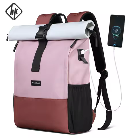 HK Large Capacity Travel Backpack Waterproof 15.6 inch Laptop Backpack With USB Charge Casual Busine