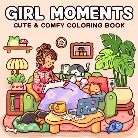 Relaxing Coloring Book For Delicate Girls Features Cute Girls Cartoon Coloring Book Allows You To Re