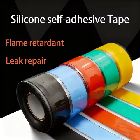 1M/3M Silicone Rubber Self-Adhesive Tape, Wrapping Tape, High-Voltage Insulation, Flame-Retardant, S