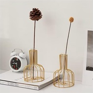 Hydroponics Flower Vase Nordic Aesthetic Gold Vase Minimalist Table Ornaments Home Decor Supplies