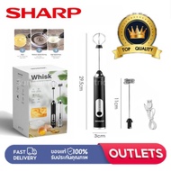 Sharp เครื่องตีฟองนม เครื่องตีไข่ ปรับได้3ระดับ ชาร์จUSB เครื่องตีไข่ อุปกรณ์ทำขนม เครื่องตีฟองนม เครื่องตีฟองนมใช้ไฟฟ้า เครื่องตีโฟมนม ตีฟองนม เครื่องตีไข่ อุปกรณ์ทำน้ำชง เครื่องตีแป้ง ที่ตีฟองนม ตีฟองนม milk frother