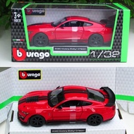 Bburago 1-32 Diecast Car 2020 Ford Mustang Shelby GT500 Red Sport Car (13cm)
