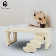 [Serenable] Wooden Hamster Platform Cage Stairs Playground Parakeet Toys Budgie Climb Bridge