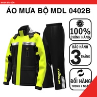 Motowolf MDL 0402B Raincoat Set with Integrated Shoe Cover, Led Light, 2 Hats - Biker