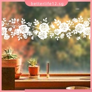 【BETL】❥White Flower Rattan Wall Sticker Electrostatic Glass Sticker Shower Mirror Decal ❥