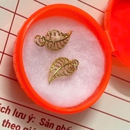 Hanging leaf Charm, hanging leaf size 8mm x 12mm, Au 417 Genuine and beautiful 10 kara gold Kj kent