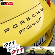 [Mr.Key] for Porsche 911 Rear Badge Fit 997/991/992 Carrera Turbo GTS Black/Chrome Rear Trunk Emblem
