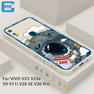 สำหรับ VIVO V23 V9 V11i V20 SE V20 Pro V23e กรณีการออกแบบสร้างสรรค์ใหม่นักบินอวกาศด้านข้างรูปแบบการพิมพ์ซิลิโคนแบบรวมทุกอย่างเคสโทรศัพท์