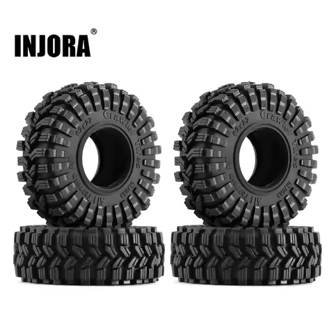 INJORA King Trekker Super Soft Sticky 1.0 Wheel Tires All Terrain for 1/18 1/24 RC Crawler Axial SCX