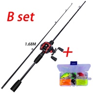FRRTC Fishing Rod Reel Set คอมโบตกปลาเต็มรูปแบบ1.68M 1.8M Fishing Set