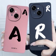 For Tecno Spark GO 1 go 1s KL4h Cover Case Lucky A-Z Initial Letter Couple Silicone Soft Matte Phone