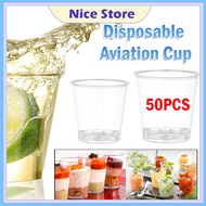 NICE 50Pcs Disposable Aviation Cups Clear 30/50ML Party Wedding Jelly Dessert Glasses Shot Cups