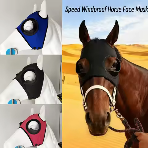 Speed ​​windproof Horse Mask, Professional Horse Racing Eye Mask, Elastic Breathable Horse Gear Supp