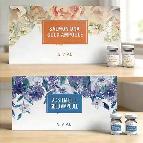 Salmon DNA Gold Peptide Ampoule Serum Kit - 10 Vials x 5ml - Brightening Whitening Moisturizing Face