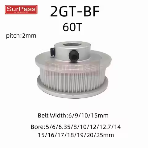 2GT/GT2 Timing Pulley 60T Tooth Teeth Bore 5/6/8/10/12/14/16/18/20/25mm Synchronous Wheels Width 6mm