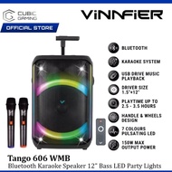 VINNFIER TANGO 606 WMB 12'' BASS BLUETOOTH KARAOKE SPEAKER WITH PARTY LIGHTS / AUX IN / USB / MICRO 
