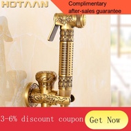 YQ4 HOTAAN New . Antique Brass Handheld Bidet Spray Shower Set Copper Bidet Sprayer Lanos Toilet Bidet Faucet Lavatory
