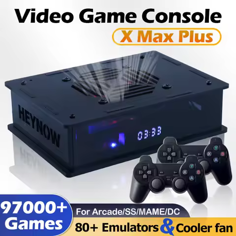 Video Game Console X MAX Plus S905X4 Android 11 Emuelec4.6 Dual System For SS/PSP/PS1/DC 97000+ Game