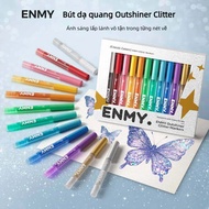 ENMY glitter marker set: Glitter marker with 12 convenient colors, suitable for students and working