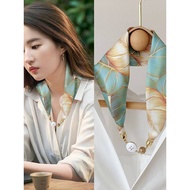 Magnetic Scarf Women Spring Summer Scarf Neck Warmer Small Neck Warmer Long Pearl