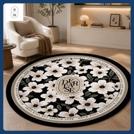 Minimalist Aesthetic Motif Floor Carpet Round Polyester Carpet 90x90 & 120x120cm Round Anti-Slip Car