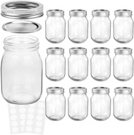 Mason Jars ขวดใส่แยม 360ml(12 ชิ้น/ชุด) canning jar กระปุกกลม ขวดน้ำพริก โหลแก้ว glass jar with screw lid