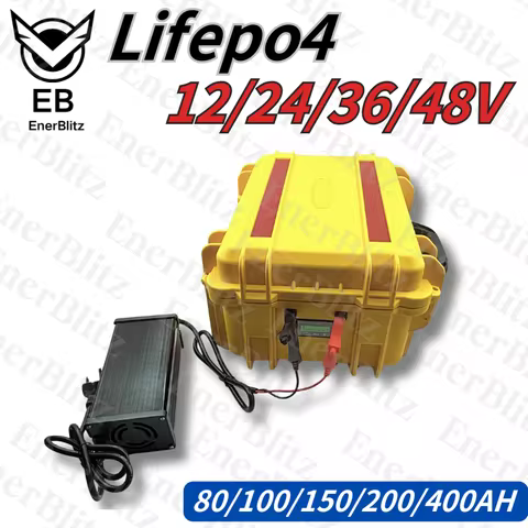 Waterproof 12V 24V 36V 48V 80Ah 100Ah 150Ah 200Ah 400Ah Lifepo4 battery BMS inside for trolling moto