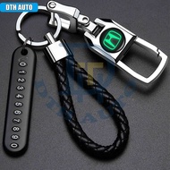 Upgrade Car Keychain Honda Keychain Alloy Motorcycle Key Holder With Luminous Logo And Phone Number 