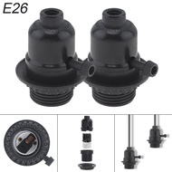 2pcs E26 Lamp Socket 110-250V Table Lights Bulb Socket Medium Base interior Replacement Turn Knob So