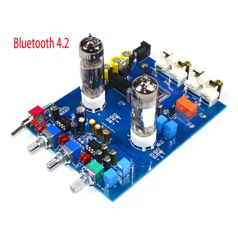 KYYSLB Original NE5532 DC12V2A 4.2 Bluetooth HIFI Preamp 6J5 Home Audio Tube Amplifier Fever Bile Pr