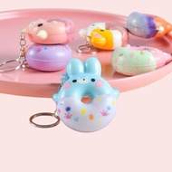 GANTUNGAN 1 Piece Squishy Donut Keychain Squishy Donut Keychain Random