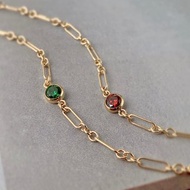 【14Kgf不褪色】祖母綠 紅寶石 手鏈 客製化 不過敏