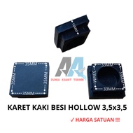 Karet Kaki Hollow 3,5x3,5 Padat / Karet Tutup Kaki Meja Kursi Rak Besi