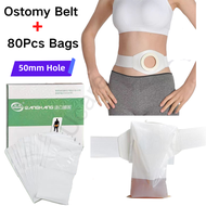 80Pcs Colostomy Bags +Ostomy Belt Suitable for Colostomy Ileostomy Pouch Fistulization or Hernia Pos