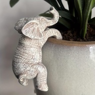 Patung Gajah Penyemai Bunga - Patung Gajah Gantung Resin sebagai Pemegang Pasu Bunga untuk Taman, Ba