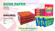 Bond Paper Per Ream Hard Copy / Copy One / 70 GSM / 80 GSM