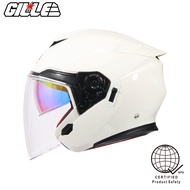 GILLE 893 VISAGE Men's Motorcycle Helmet Half Face Dual Visor For women Gold Iridium Inner Visor